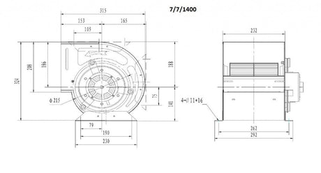 Combisteel Centrifugal Kitchen Extractor Box Fan 7/7 1500 m3/h - 7225.0145 Centrifugal Kitchen Extractor Fans Combisteel   