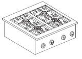 Combisteel Gas Range 4 Burner 18Kw - 7266.0015  Combisteel