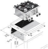 Combisteel-Gasherd, 4 Brenner, 18 kW – 7266.0015