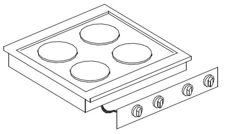 Combisteel Electric Range 4 Pl. - 7266.0030  Combisteel