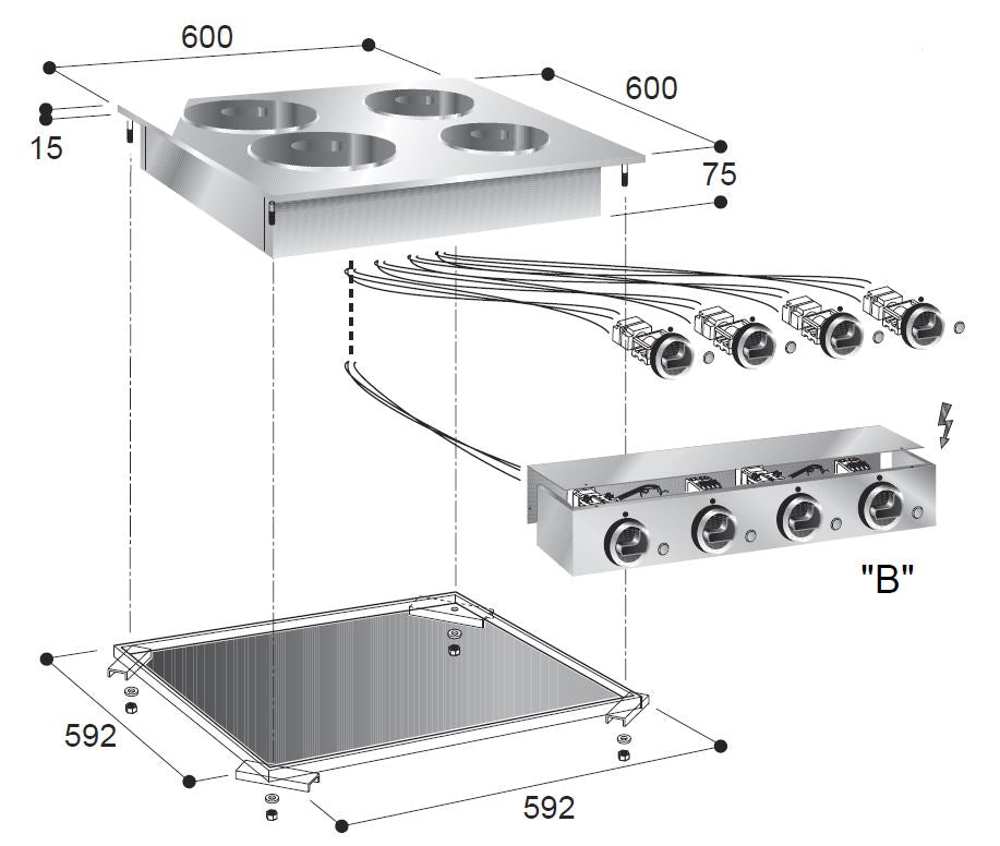 Combisteel Electric Range 4 Pl. - 7266.0030