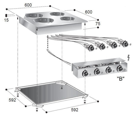 Combisteel Elektrisch Fornuis 4 Pl. - 7266.0030