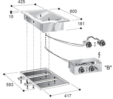 Combisteel Elektrische Bratplatte, glatt, 400 V – 7266.0045