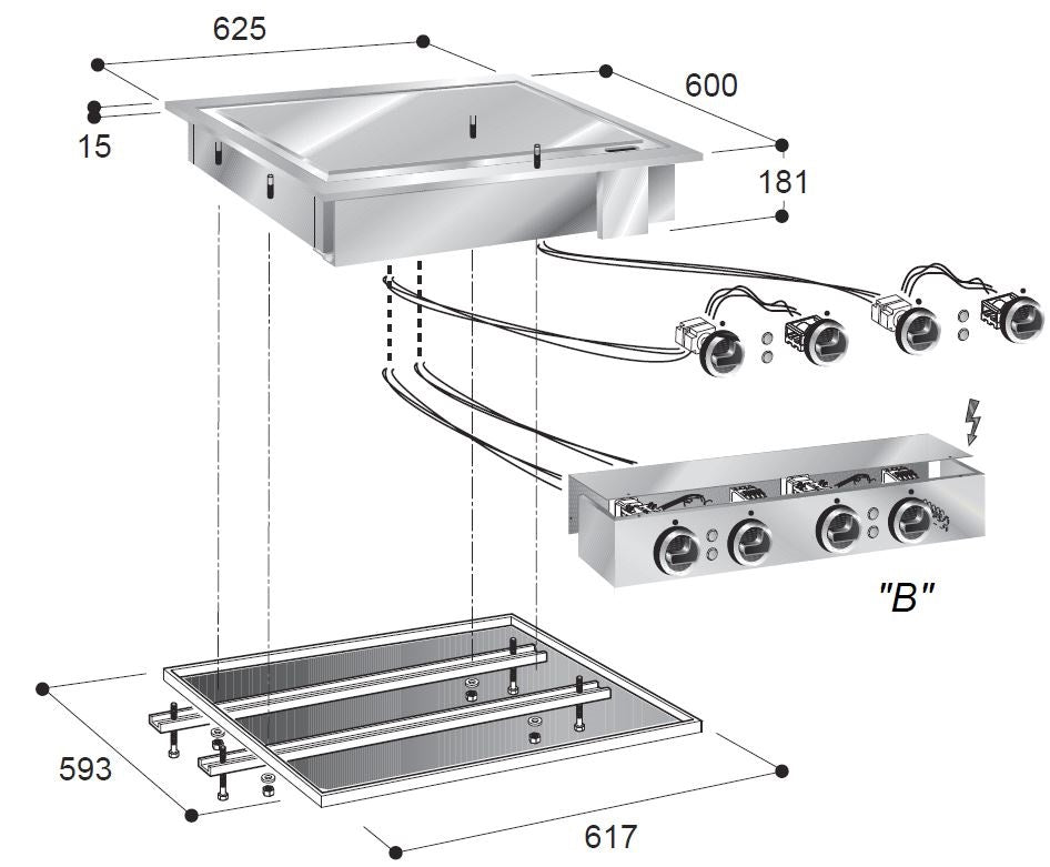 Combisteel Elektrische Bratplatte Chrom - 7266.0060