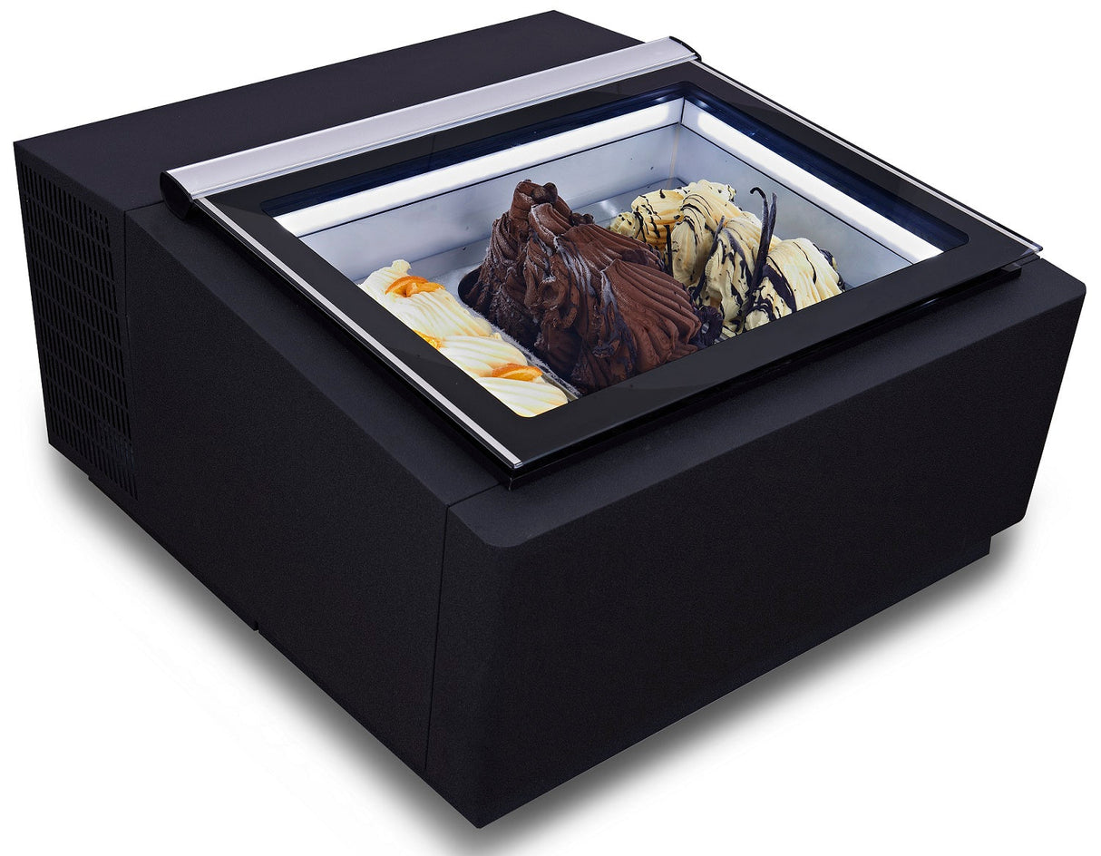 Combisteel Countertop Model Ice Cream Display Black  Opens On The Customer Side - 7292.0020  Combisteel