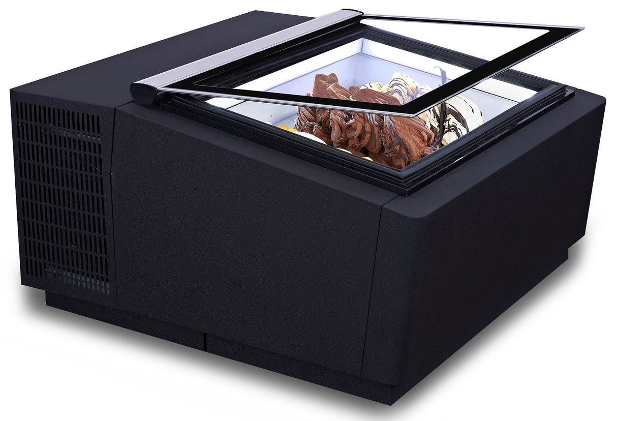 Combisteel Countertop Model Ice Cream Display Zwart Gaat Open Aan De Klantzijde - 7292.0020