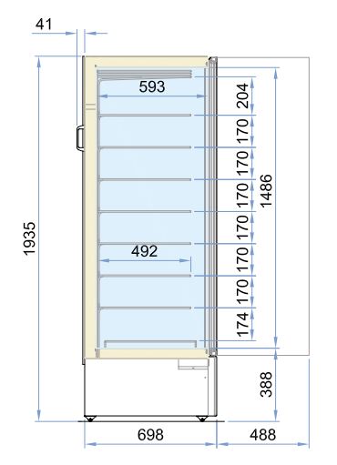 Combisteel Freezer Glass Door Marin Static - 7295.0070