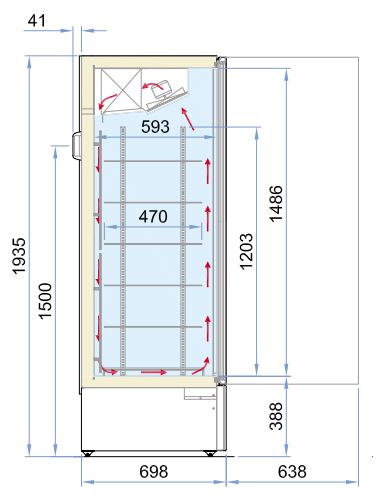 Combisteel Gefrierschrank-Glastür Marin belüftet - 7295.0075