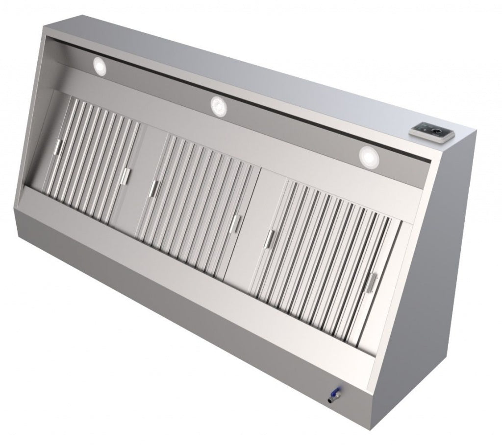 Combisteel 1100mm Deep Extraction Hood 2400mm Wide With Motor, Filters & LED Lights - 7333.1120 Kitchen Canopies & Cooker Hoods Combisteel   