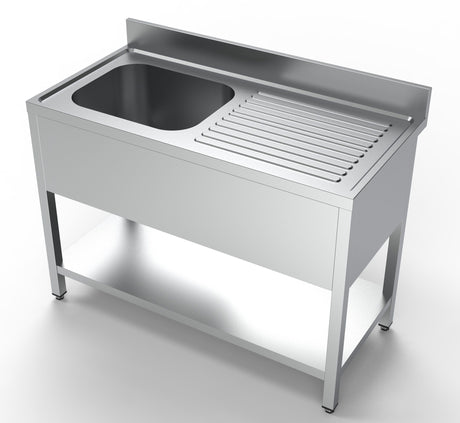 Combisteel Stainless Steel Sink Single Left Hand Bowl 1200mm Wide - 7333.0800 Single Bowl Sinks Combisteel   