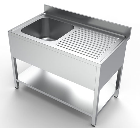 Combisteel Stainless Steel Sink Single Left Hand Bowl 1200mm Wide - 7333.0830 Single Bowl Sinks Combisteel   