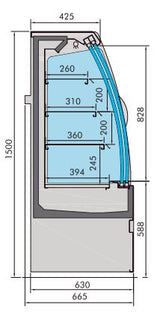 Combisteel Koelvitrine Noah Met Schuifdeuren 1.3 - 7350.0020