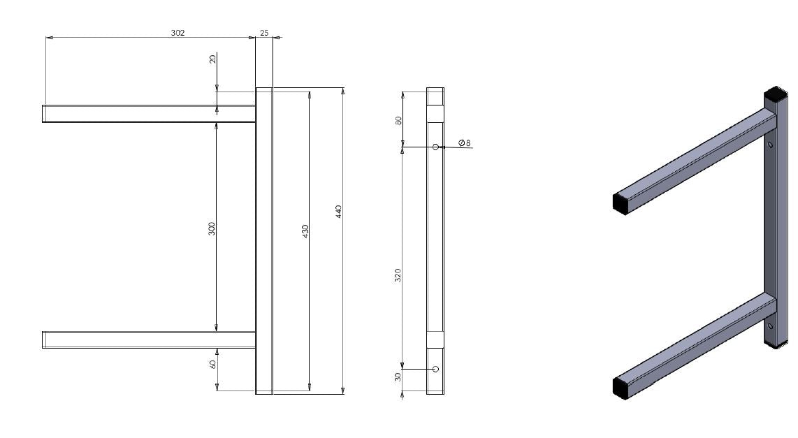 Combisteel Dauerhalterung Doppelt 300 - 7412.0731