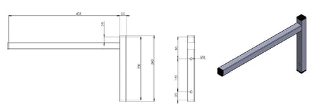 Combisteel Permanent Bracket Single 400 - 7412.1730