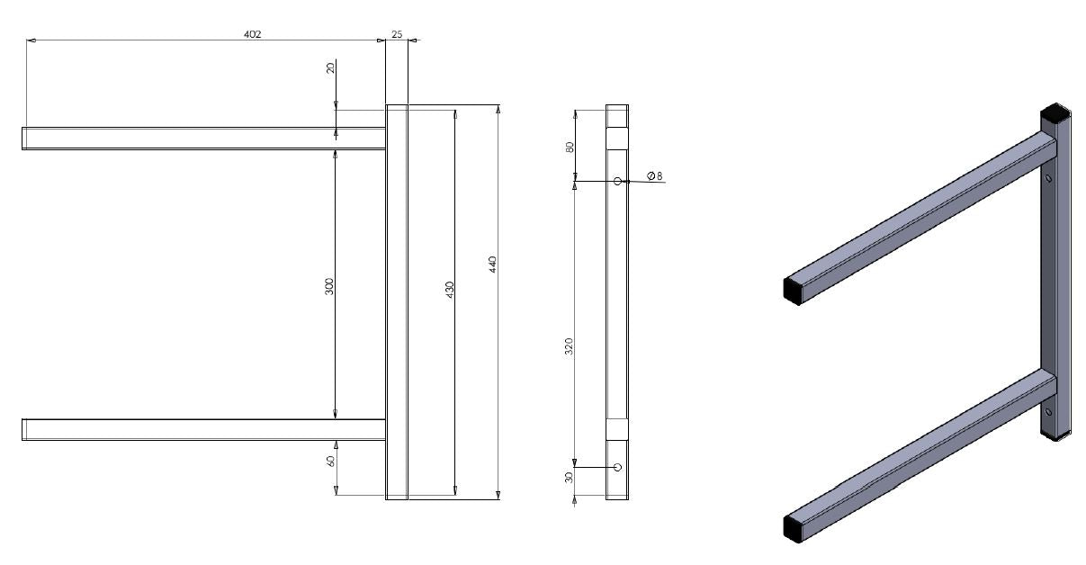 Combisteel Dauerhafte Halterung Doppelt 400 - 7412.1731