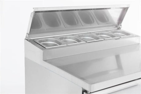 Combisteel 2 Door Pizza Prep Counter Saladette Fridge 5 x 1/6GN - 7950.0095 Pizza Prep Counters - 2 Door Combisteel   