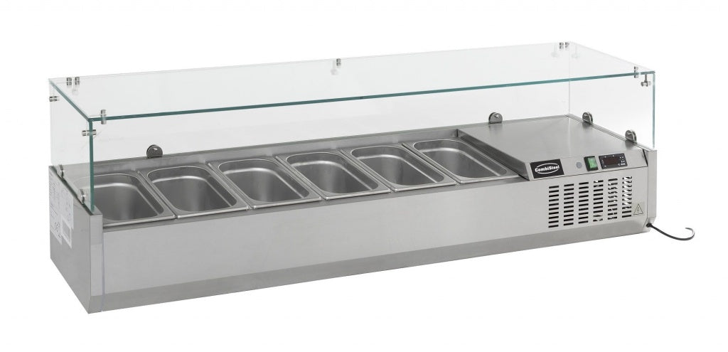 Combisteel Refrigerated Topping Unit with Glass Surround 1/4 GN x 6 - 7450.0007 VRX Topping Units Combisteel   