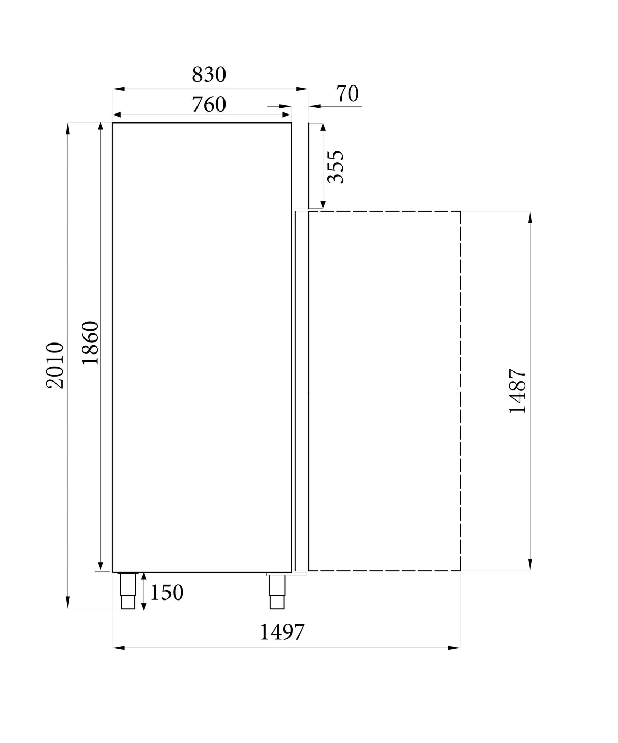 KOELKAST RVS 2 DEUREN - COMBISTEEL