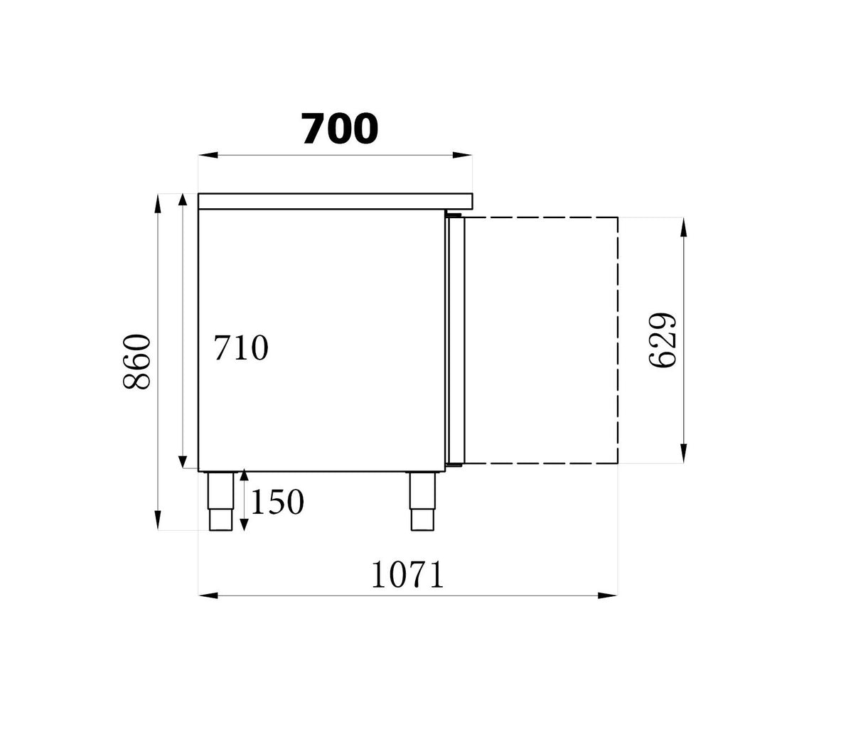 Combisteel Refrigerated Negative Counter 3 Doors - 7450.0083