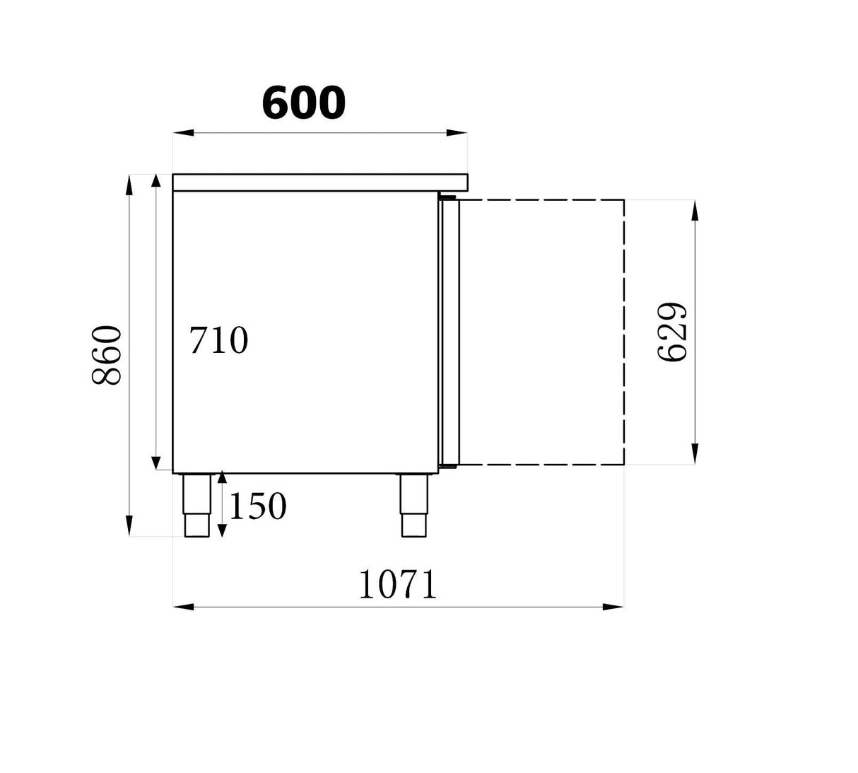 Combisteel 600 Koelwerkbank 4 Deuren - 7450.0114