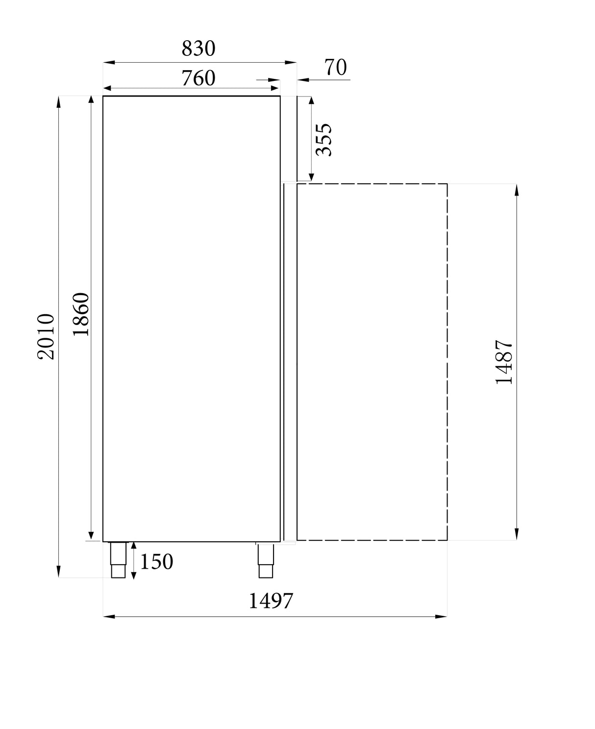 Combisteel Vriezer RVS 1 Glazen Deur - 7450.0150