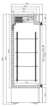 Combisteel Vriezer 1 Glazen Deur - 7450.0156