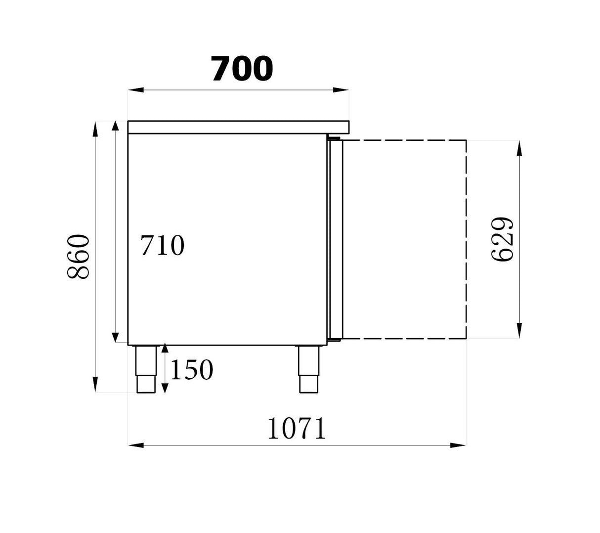 Combisteel 700 Kühltischspüle 2 Türen - 7450.0210