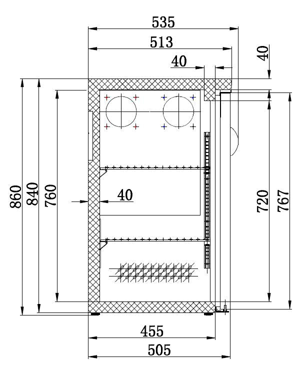 Combisteel Barcooler Schwarz 2 Türen - 7450.0315