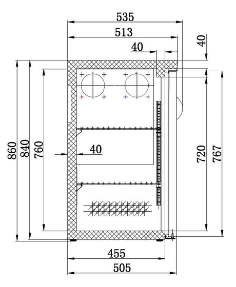 Combisteel Barcooler Schwarz 2 Türen - 7450.0315