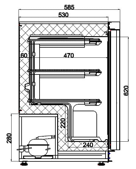 Combisteel Gefrierschrank Edelstahl 1 Tür - 7450.0565