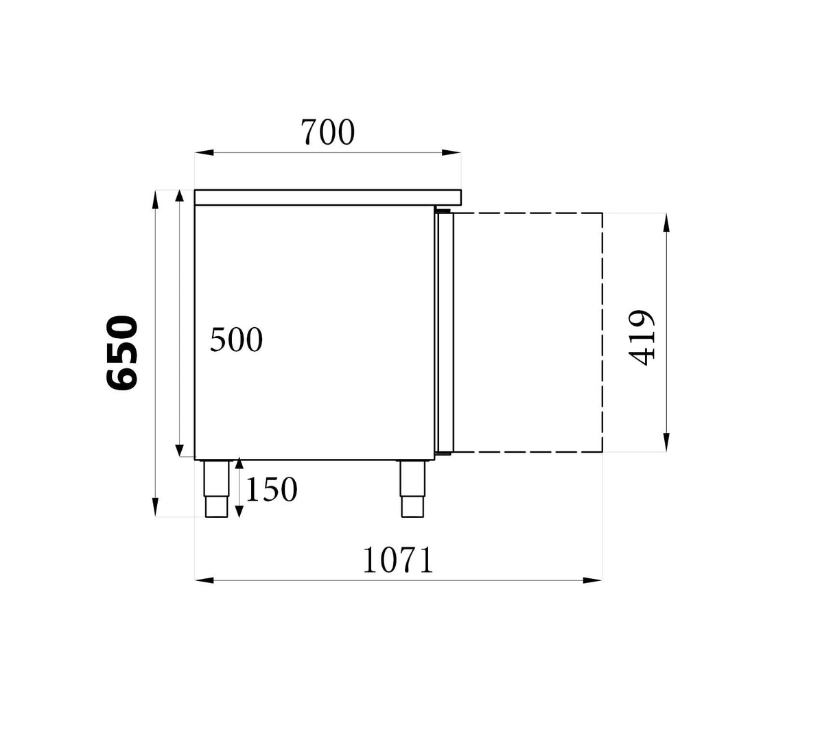 Combisteel Refrigerated Counter Height 650 3 Doors - 7450.0760