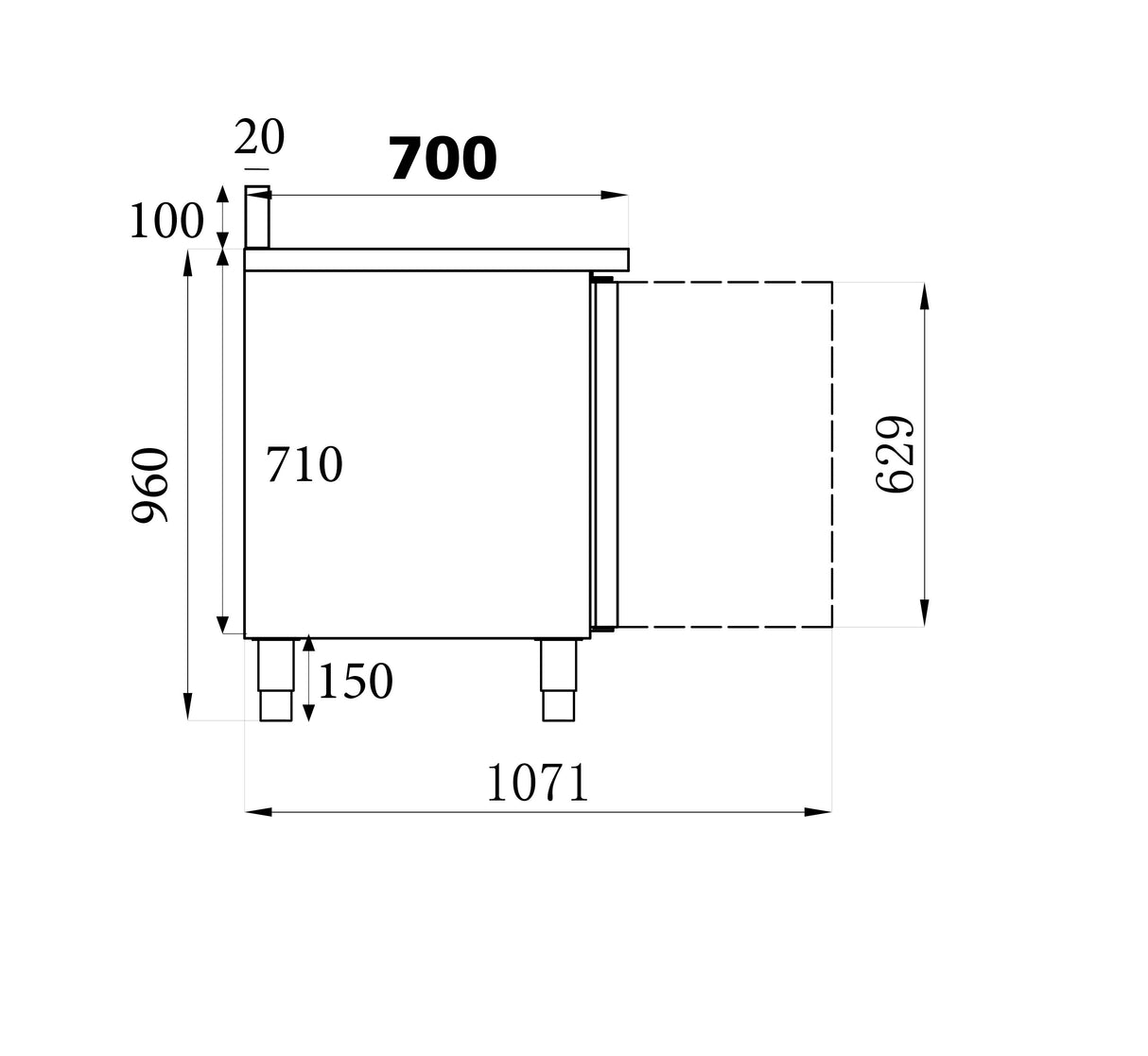 Combisteel Kühlthekenaufsatz 3 Türen - 7450.0782