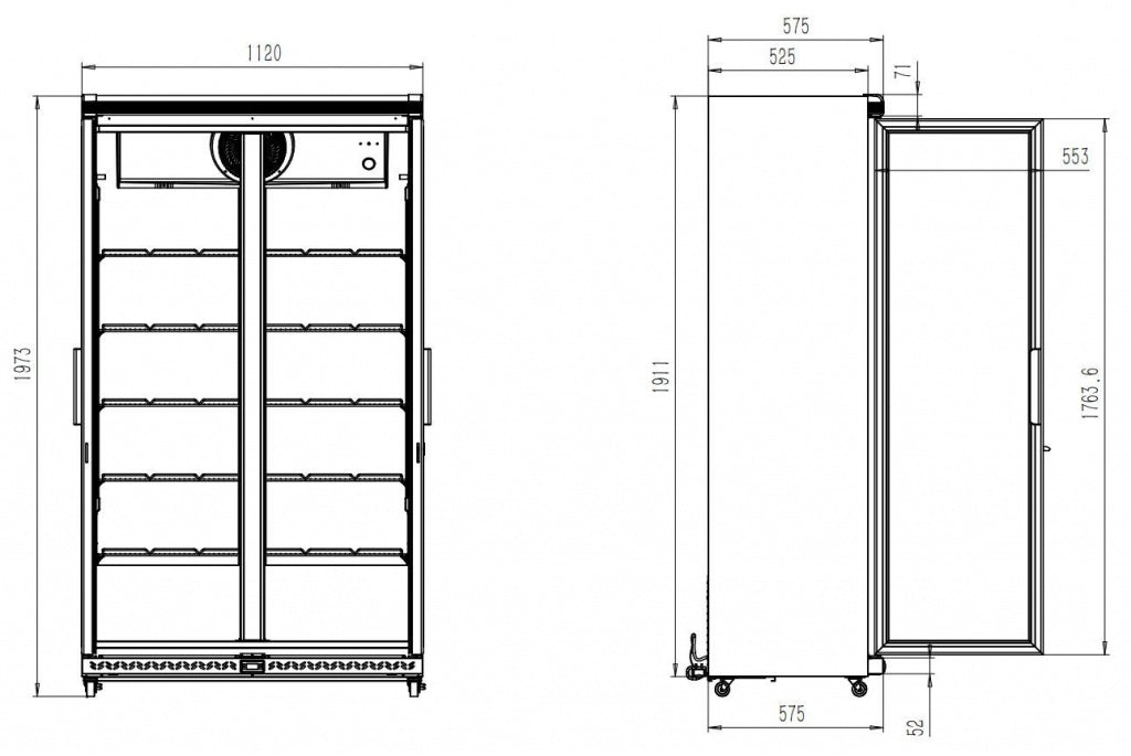 Combisteel Double Glass Door Display Freezer INS-1000F - 7455.2420 Upright Glass Door Freezers Combisteel   