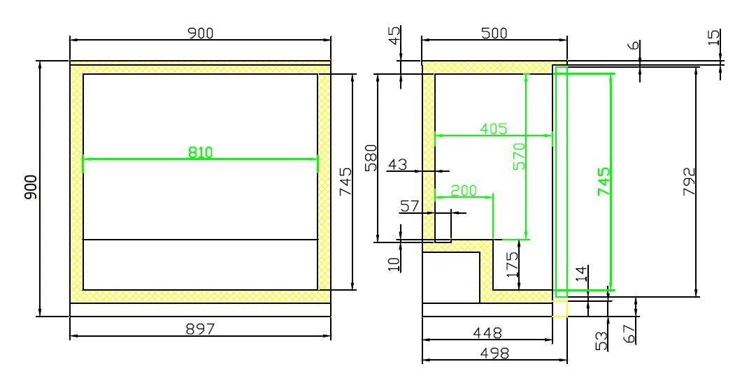 Combisteel Backbar Kühler Schwarz 2 Türen - 7455.1305