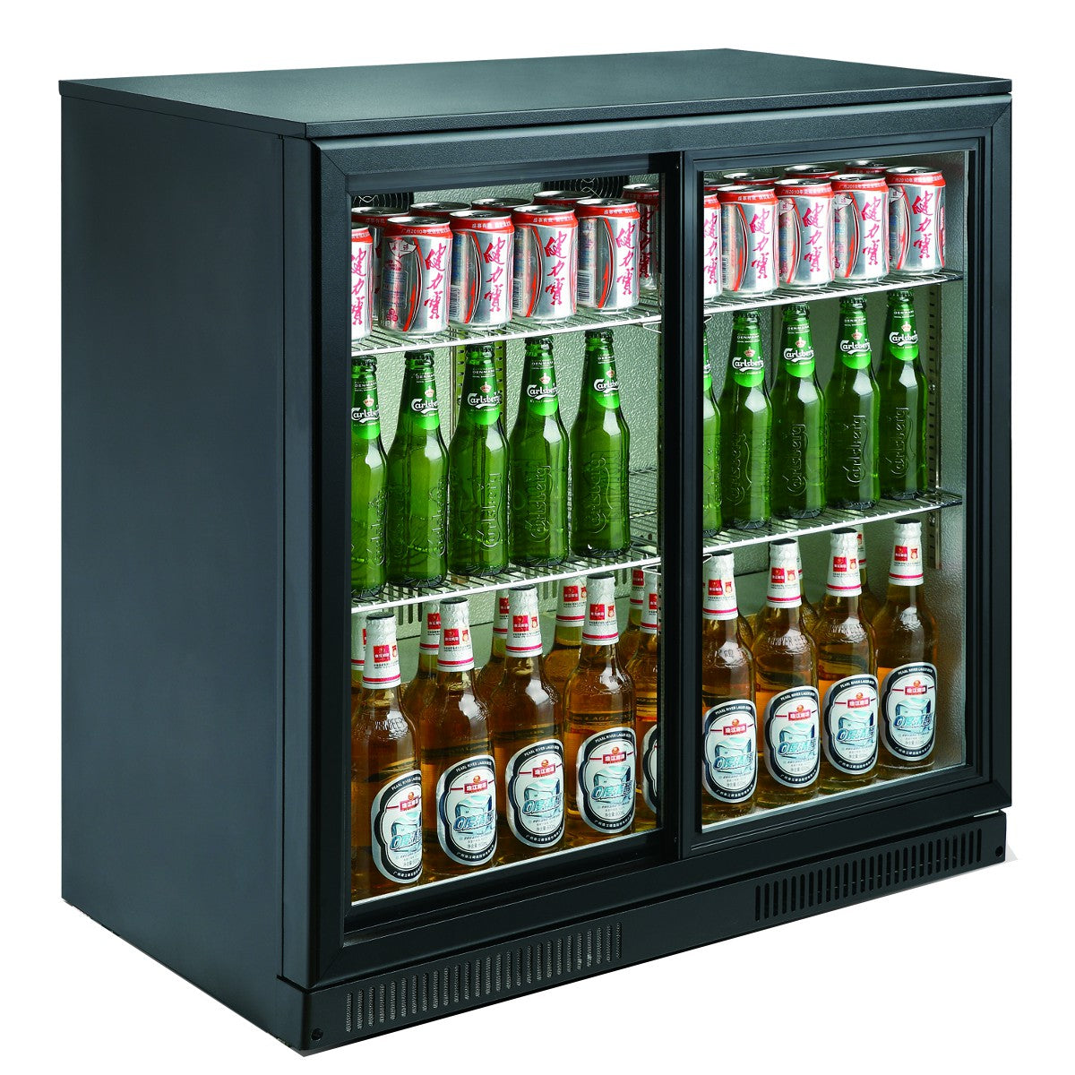 Combisteel Backbar Cooler Black 2 Sliding Doors - 7455.1315