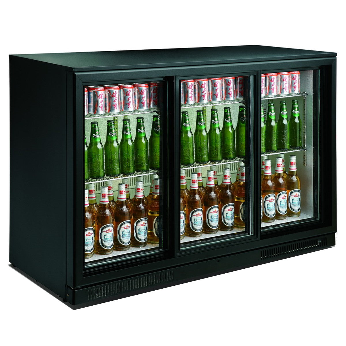 Combisteel Backbar Cooler Black 3 Sliding Doors - 7455.1320