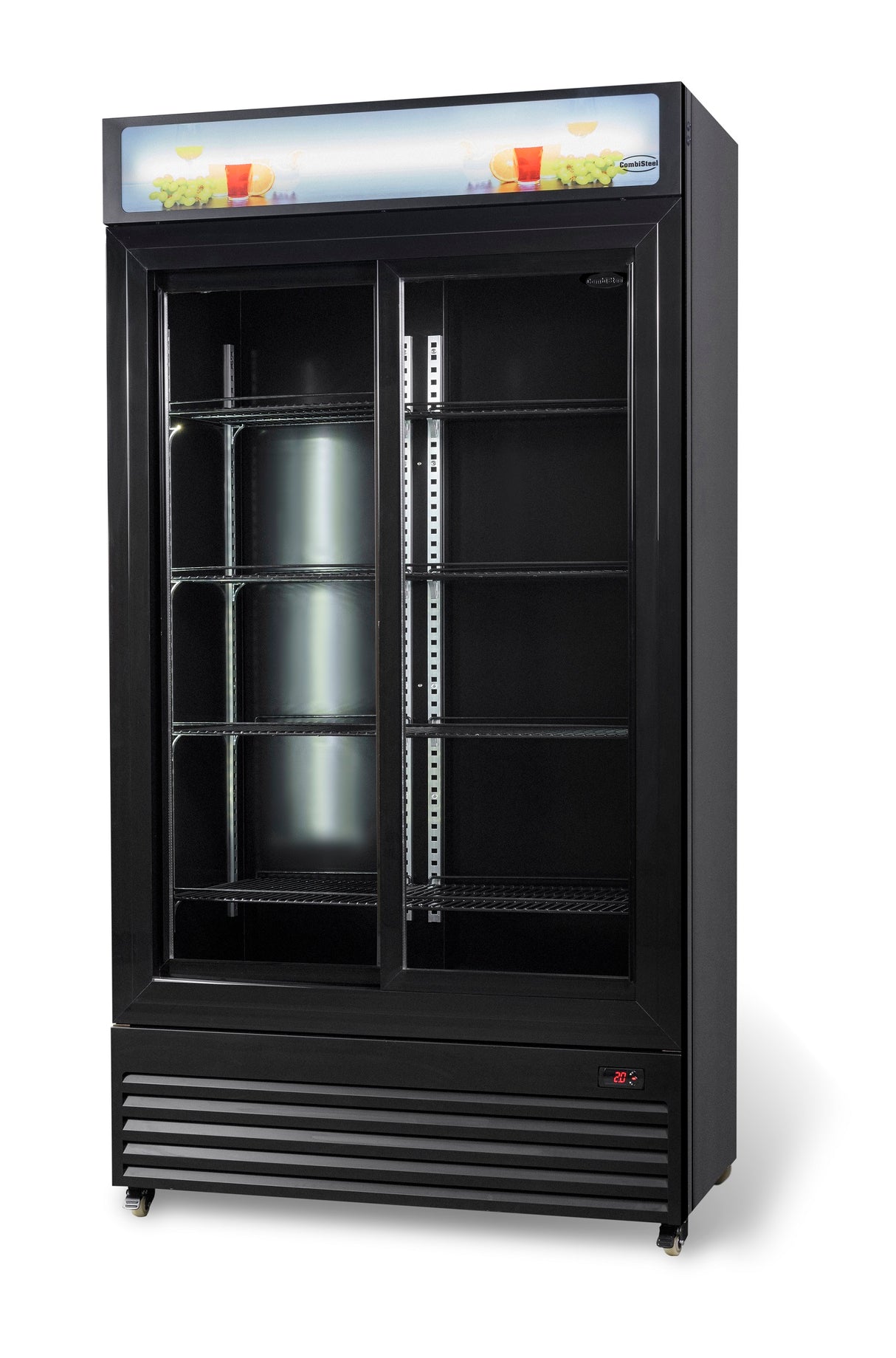 Combisteel-Kühlschrank mit Glasschiebetüren Bez-780 Sl Schwarz - 7455.1398