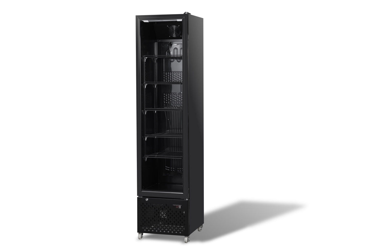 COMBISTEEL KÜHLSCHRANK MIT 1 GLASTÜR SCHWARZ NAP-250 | GERÄUSCHARM | 7455.1914
