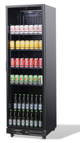 KÜHLSCHRANK 1 GLASÜR SCHWARZ NAP-360 | GERINGER GERÄUSCHPEGEL 43dB | COMBISTEEL