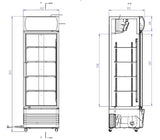 Combisteel Single Hinged Glass Door Bottle Fridge Merchandiser Black 360Ltr - 7455.2104 Upright Single Glass Door Chillers Combisteel   