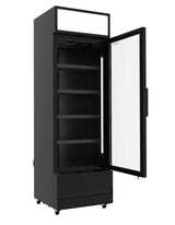 Combisteel Single Hinged Glass Door Bottle Fridge Merchandiser Black 360Ltr - 7455.2104 Upright Single Glass Door Chillers Combisteel   