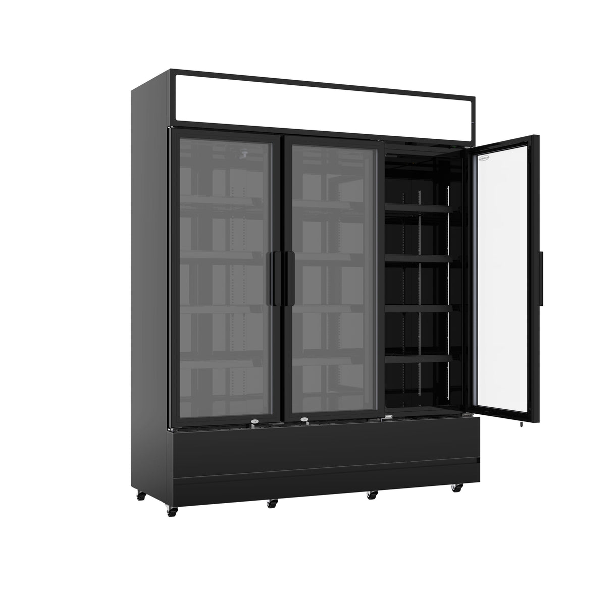 Combisteel Kühlschrank 3 Glastüren Schwarz Fcu-1200 Bl - 7455.2115