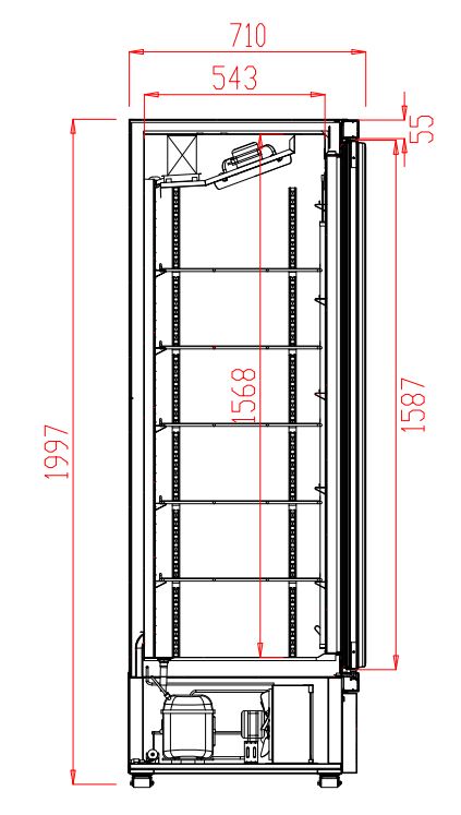 KOELKAST 2 GLASDEUREN JDE-1000R - COMBISTEEL