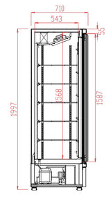 Combisteel Refrigerator 2 Glass Doors Jde-1000R - 7455.2200