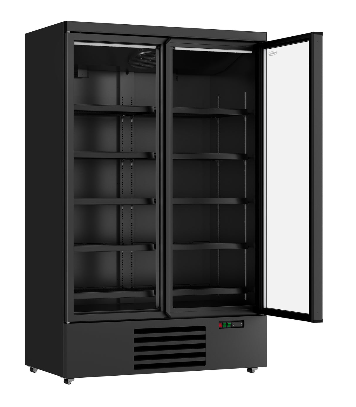 Combisteel Refrigerator 2 Glass Doors Black Jde-1000R Bl - 7455.2230