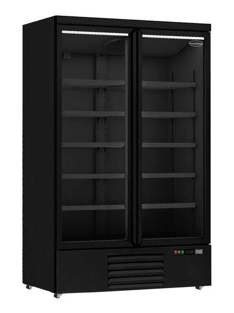 Combisteel Refrigerator 2 Glass Doors Black Jde-1000R Bl - 7455.2230  Combisteel