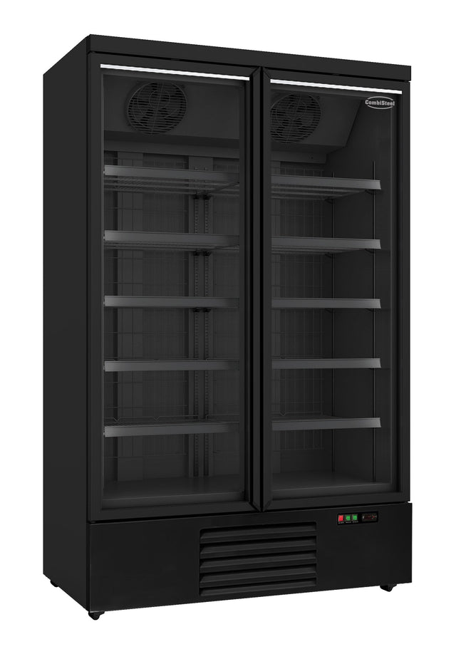 Combisteel Freezer 2 Glass Doors Black Jde-1000F Bl - 7455.2245  Combisteel