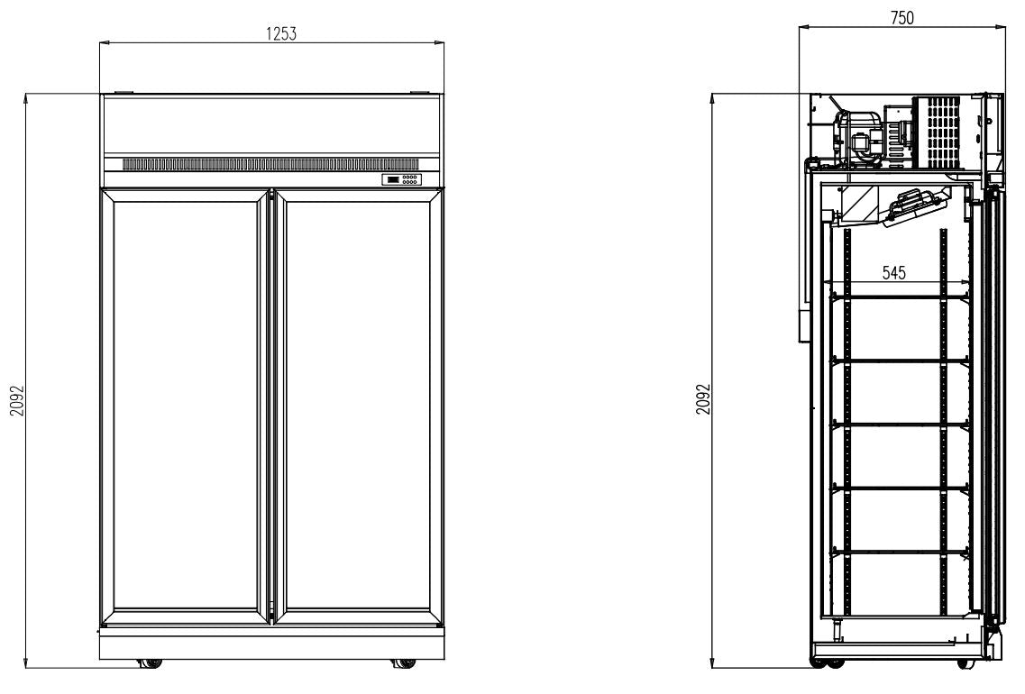 Combisteel Refrigerator 2 Glass Doors Ins-1000R - 7455.2400