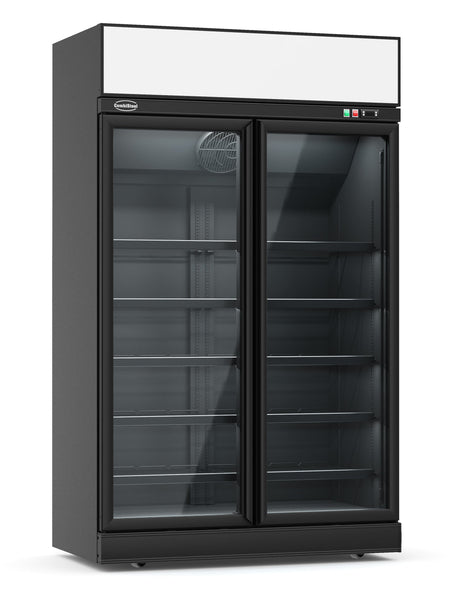 Combisteel Freezer 2 Glass Doors Black Ins-1000F Bl - 7455.2425  Combisteel