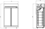 Combisteel Gefrierschrank 2 Glastüren Schwarz Ins-1000F Bl - 7455.2425